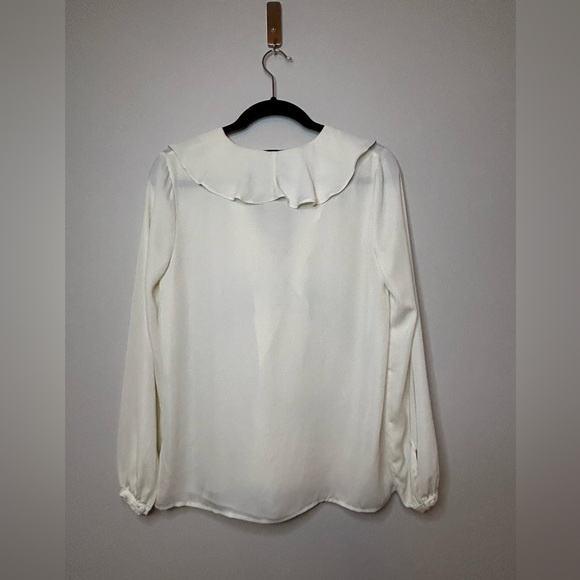 L'Academie Ruffle Boho Blouse Cream Color size XS - Picture 4 of 7
